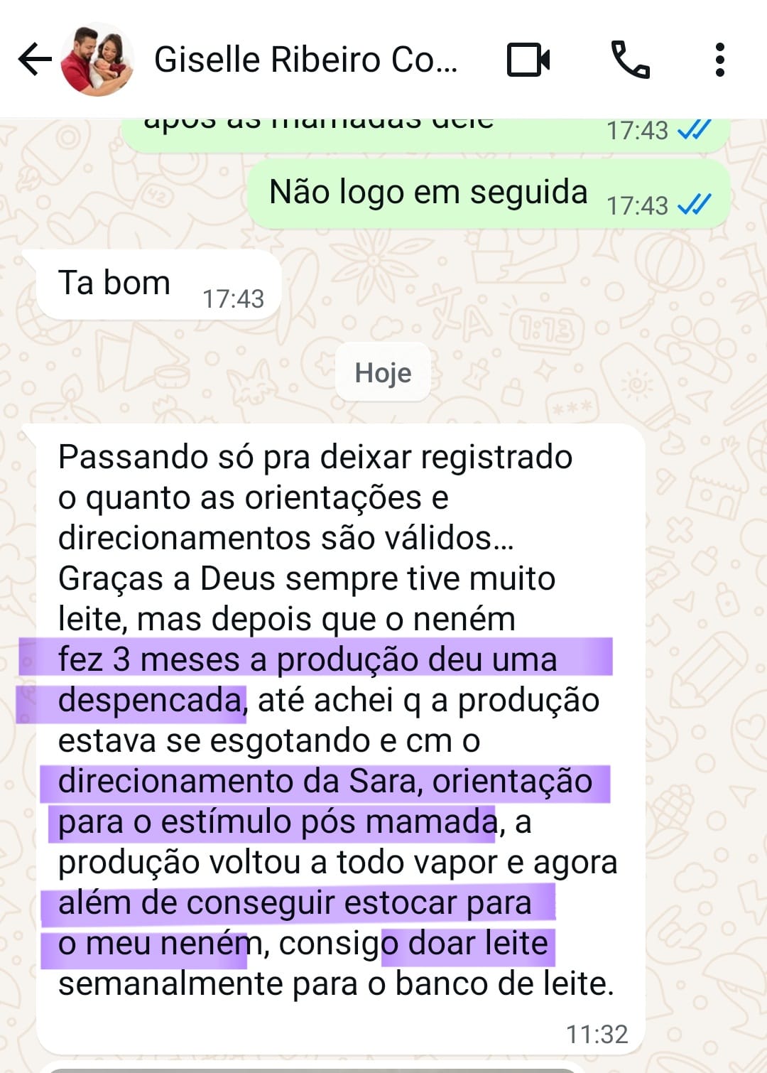 Depoimento da Giselle.
